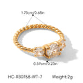 High-end Zircon Titanium Steel Ring
