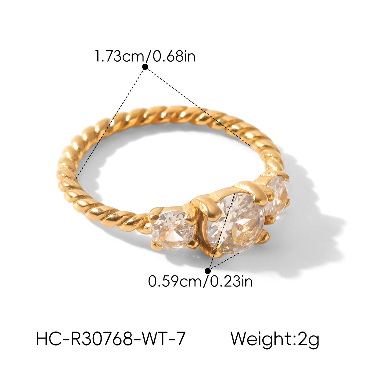 High-end Zircon Titanium Steel Ring