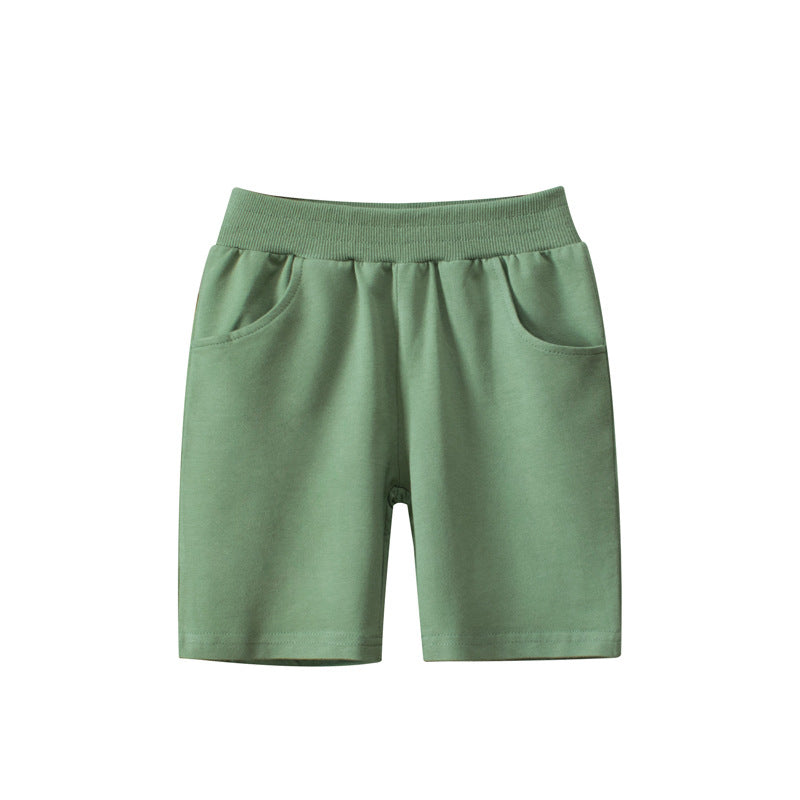 Fashionable Solid-Colored Cropped Pants For Boys