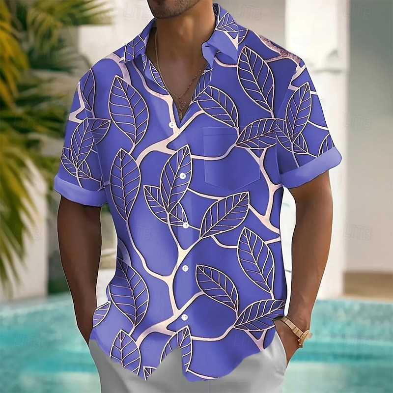 Men's Summer New Coconut Tree Print Shirt