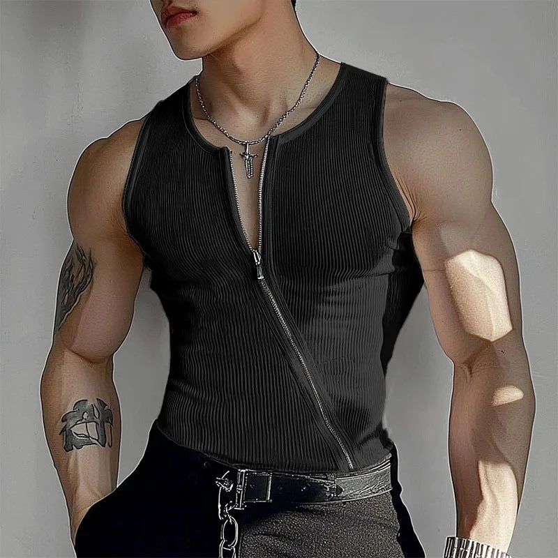 Men's Ribbed Full-Zip Pure Vest