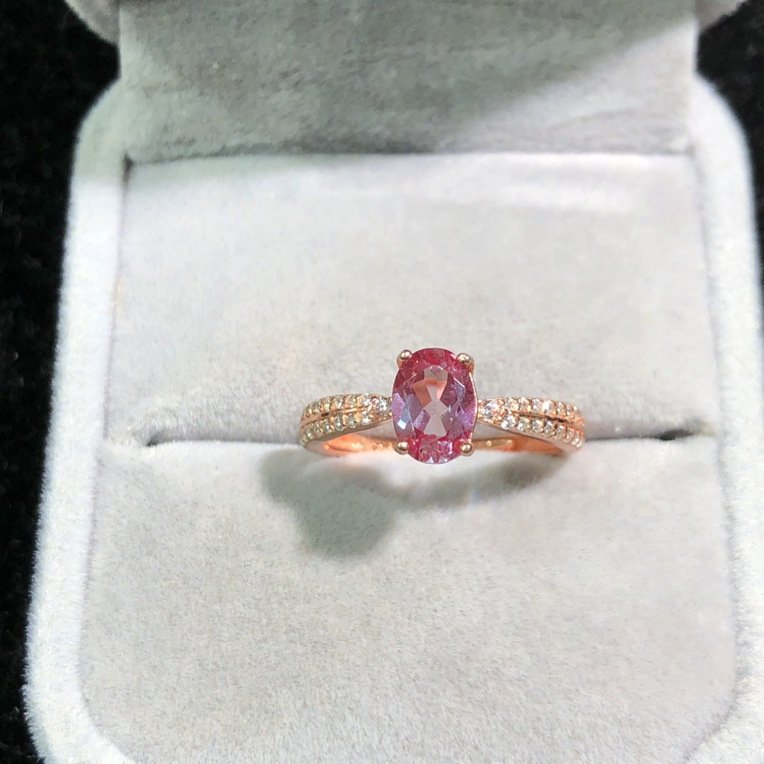 Colorfast High-end 18K Gold-plated Ring With Natural Amethyst