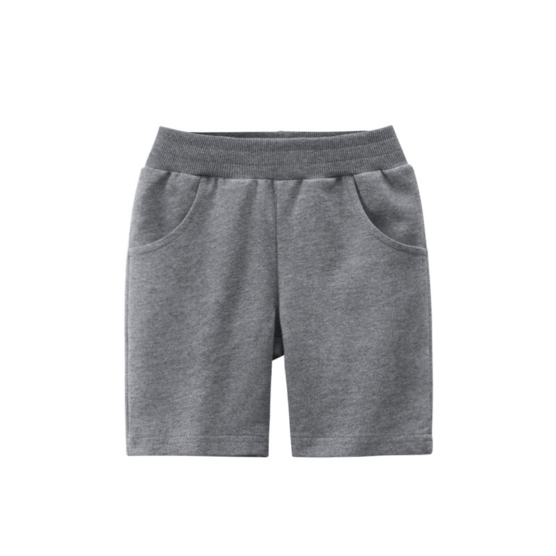 Fashionable Solid-Colored Cropped Pants For Boys