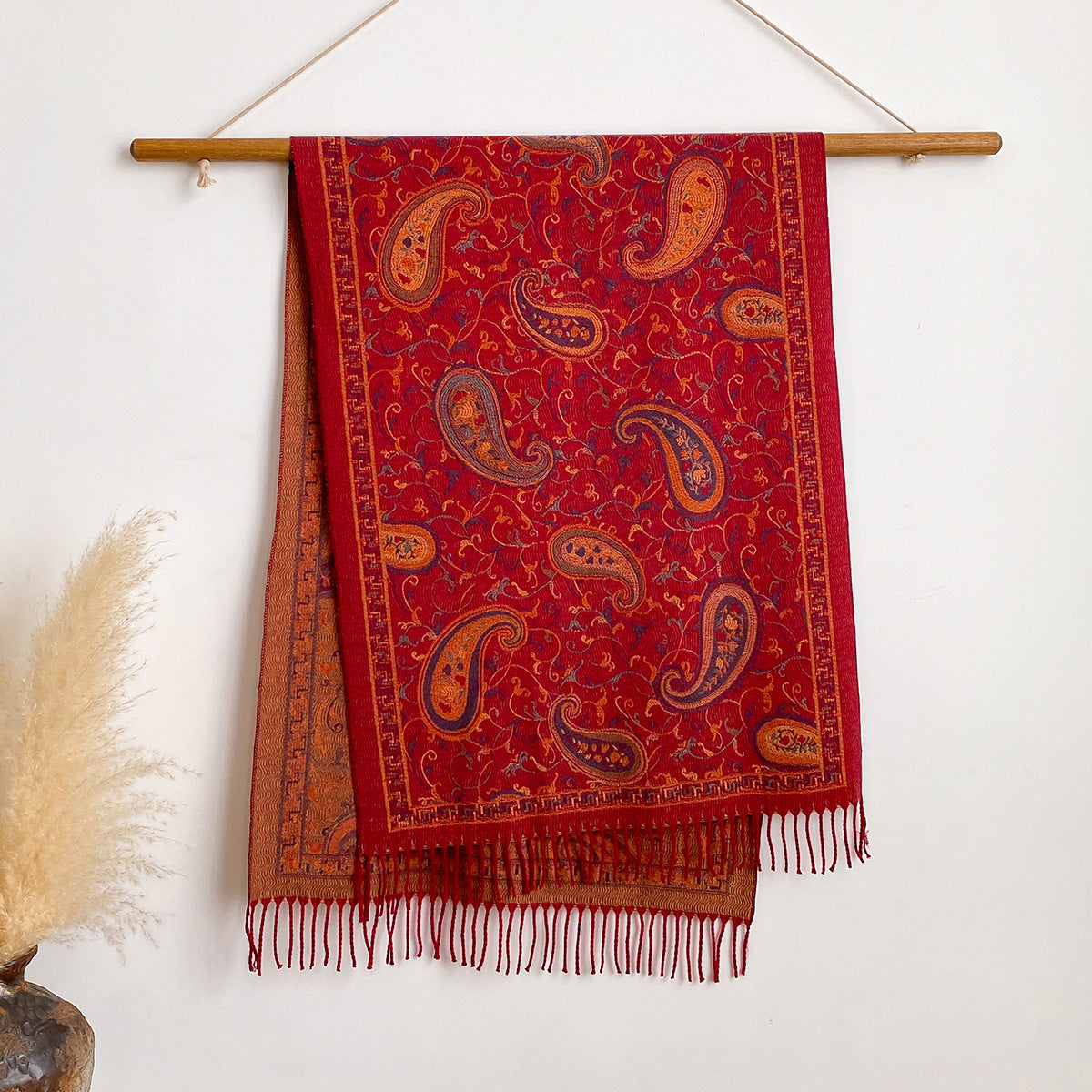 New Cashmere-look Scarf With A Cashew Patternperfect For Staying Warm In Air-conditioned Rooms Or As A Stylish Outer Layer