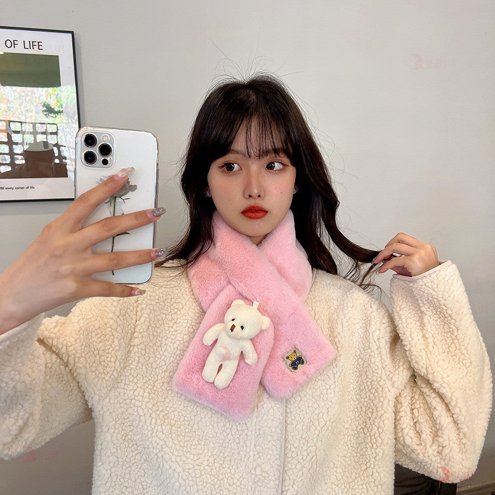 Versatile Cartoon Solid-Color Scarf