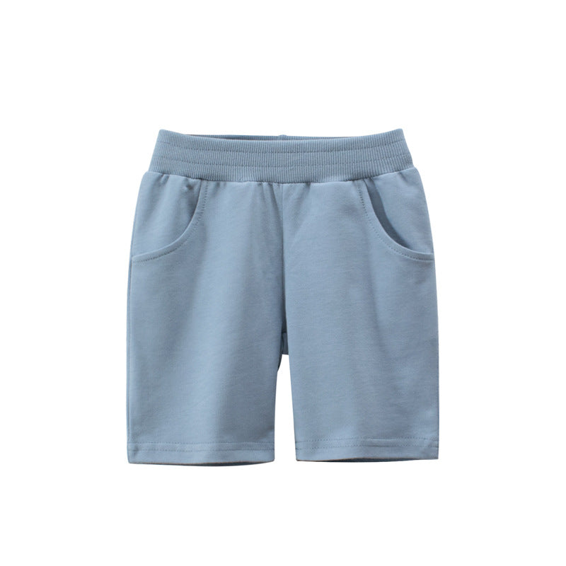 Fashionable Solid-Colored Cropped Pants For Boys