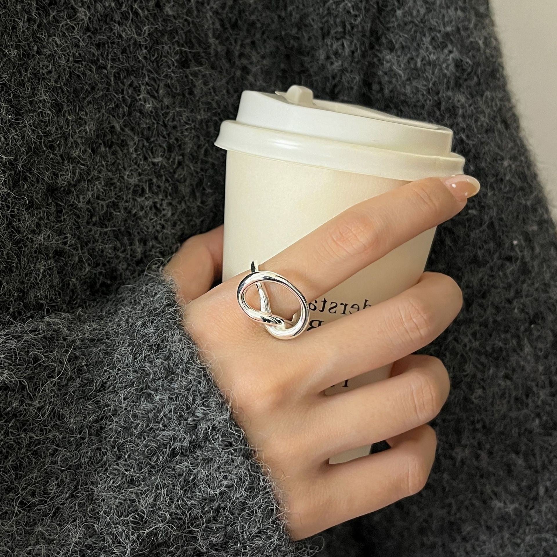 Trendy Irregular 925 Sterling Silver Stackable Rings Set For Women, Non-Tarnish Minimalist INS Aesthetic Plain Band, Versatile Daily Wear Finger Jewelry