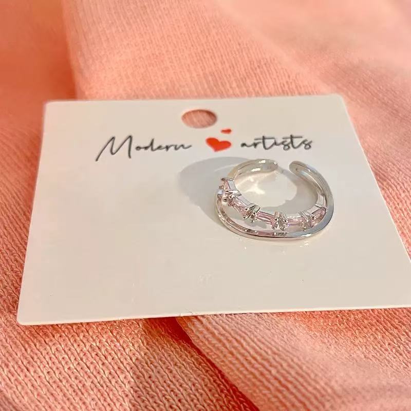 New Light Luxury Romantic Heart Zircon Ring For Women, Fashion Niche Design Sweet Couple Rings, Personalized Finger Rings