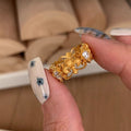 Vintage Lace Cutout Iris Ring Women, Luxury High-End Statement Index Finger Ring