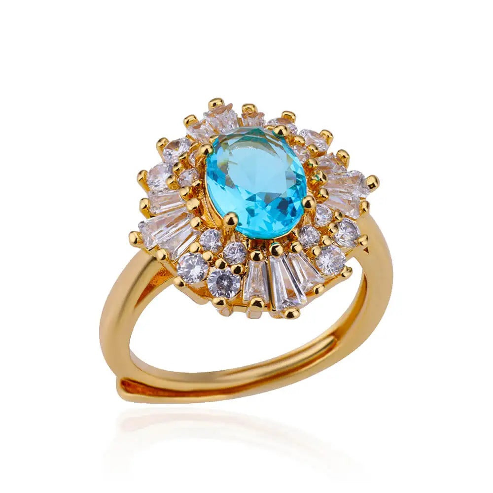 18k Gold-plated Ring, Niche And Unique, With Diamond Setting