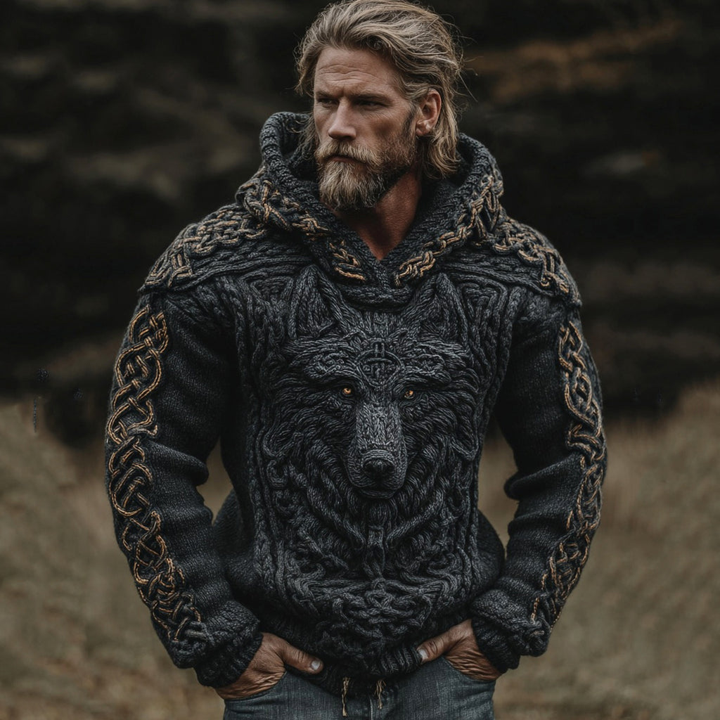 Men`s European And American-Style Autumn Winter Printed Hoodie With Graphic Print