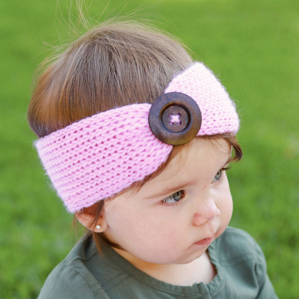 Knitted wool bunny ears headband