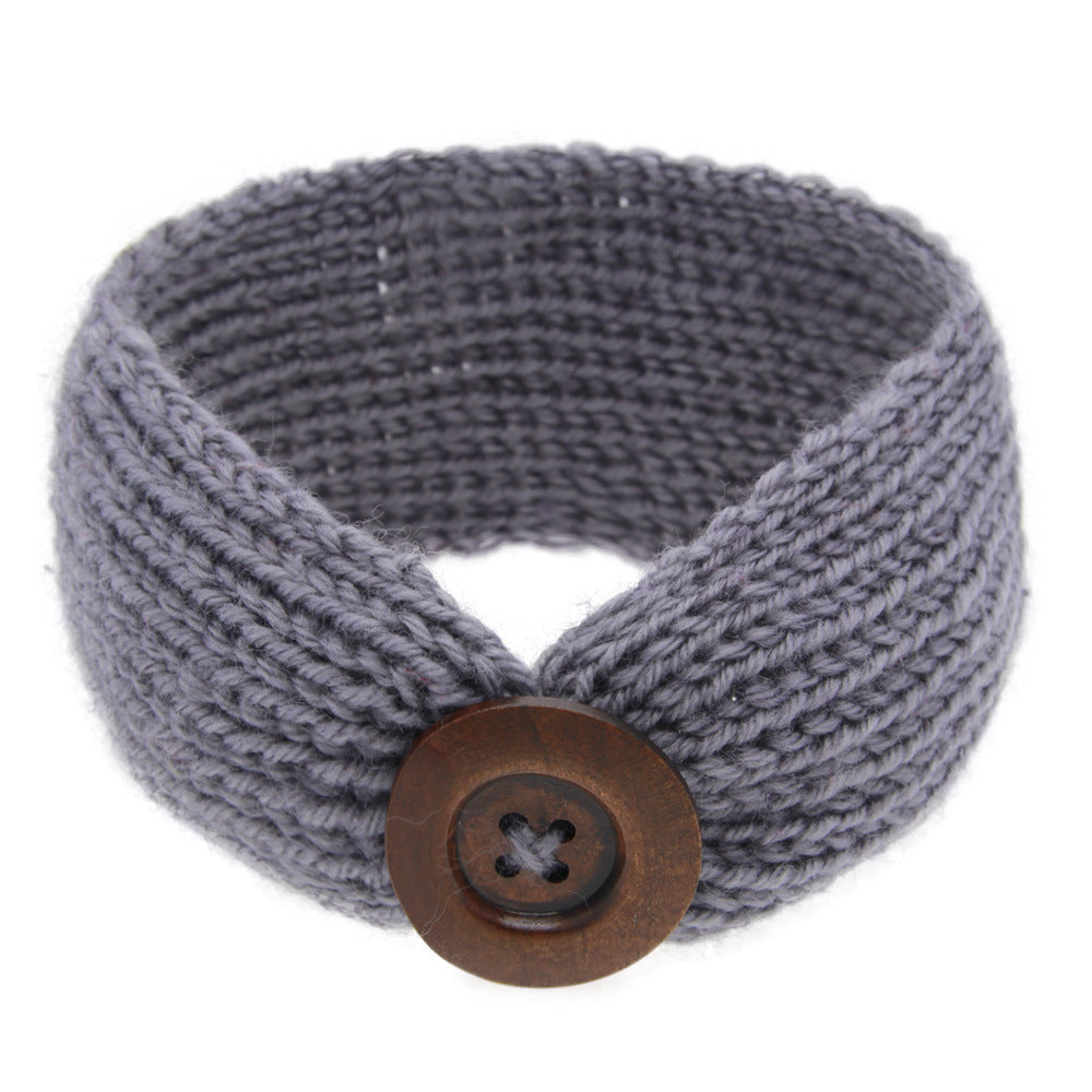 Knitted wool bunny ears headband