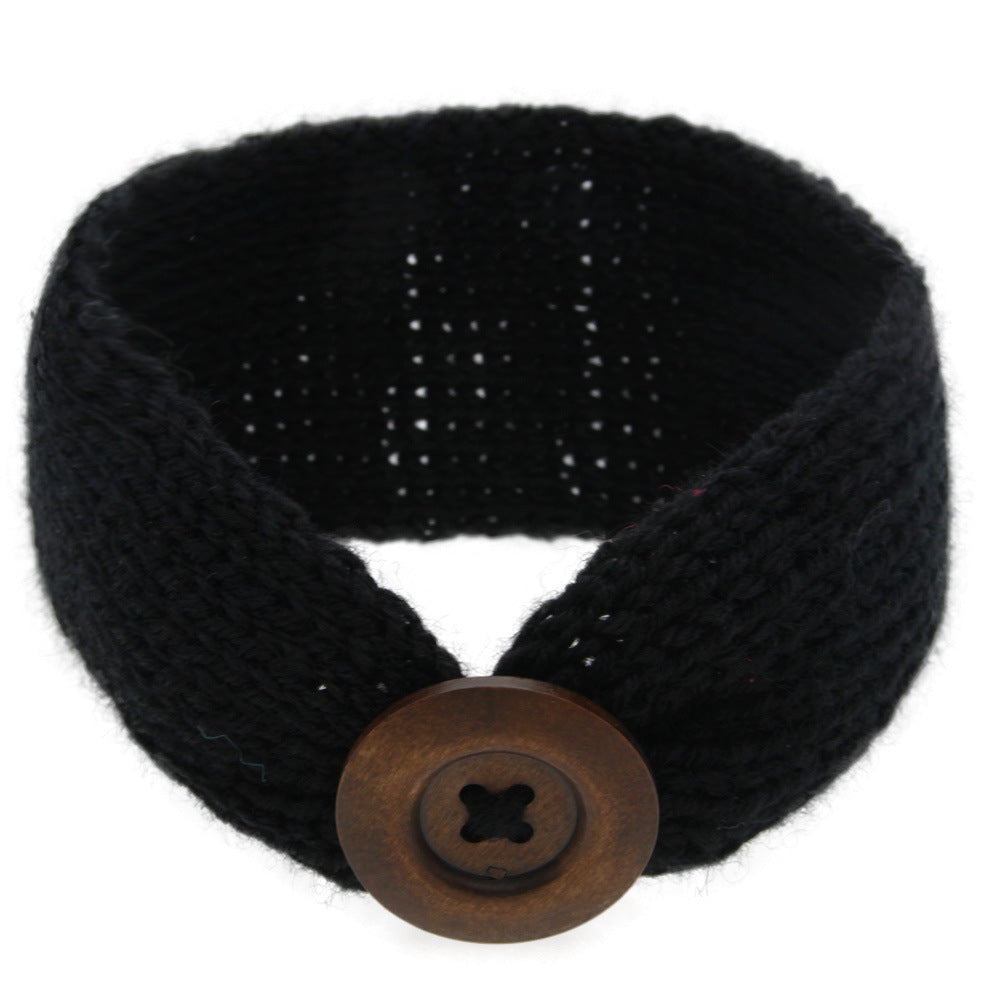 Knitted wool bunny ears headband