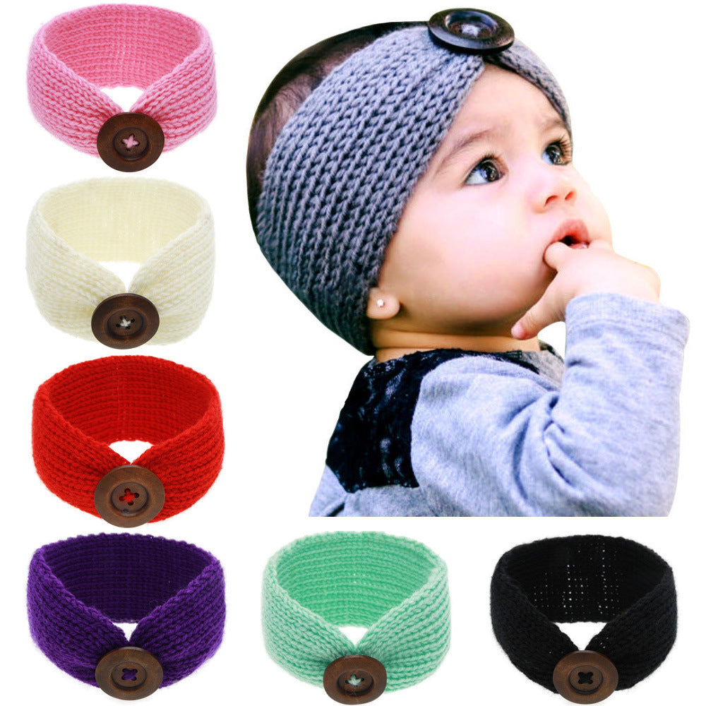 Knitted wool bunny ears headband