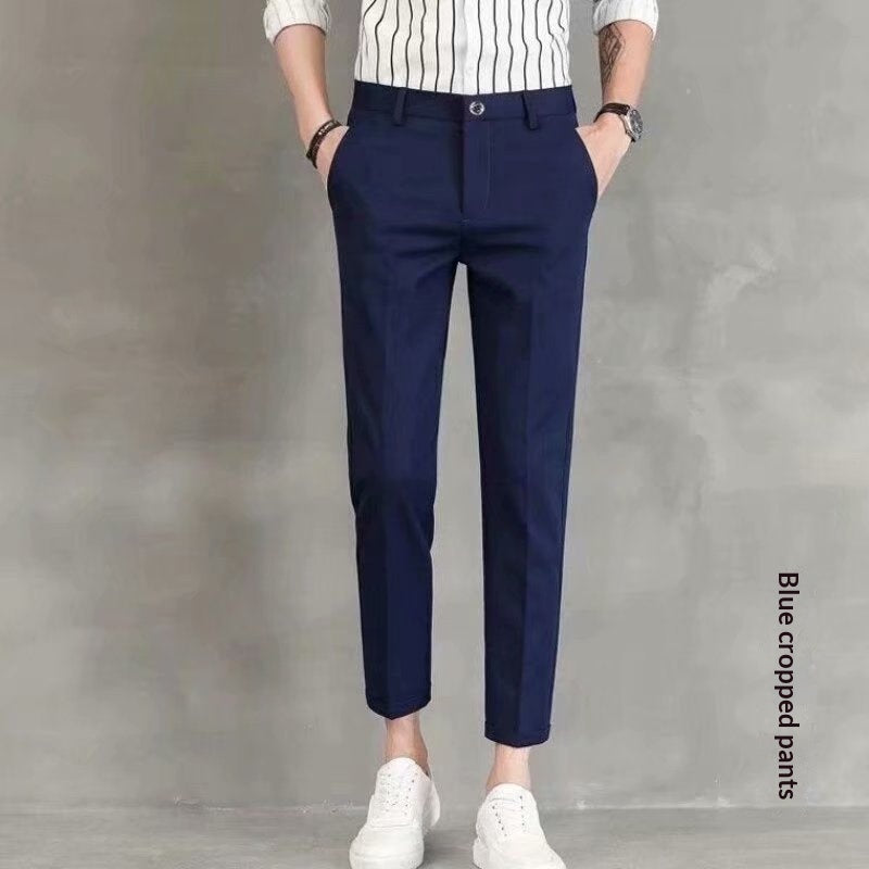 Cropped Suit Pants For Men Slim-fit With A Tapered Leg