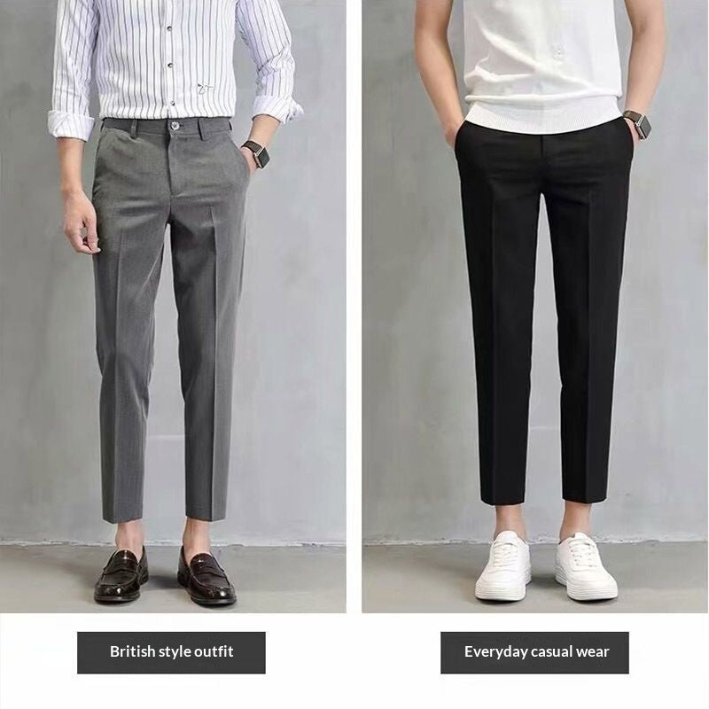 Cropped Suit Pants For Men Slim-fit With A Tapered Leg