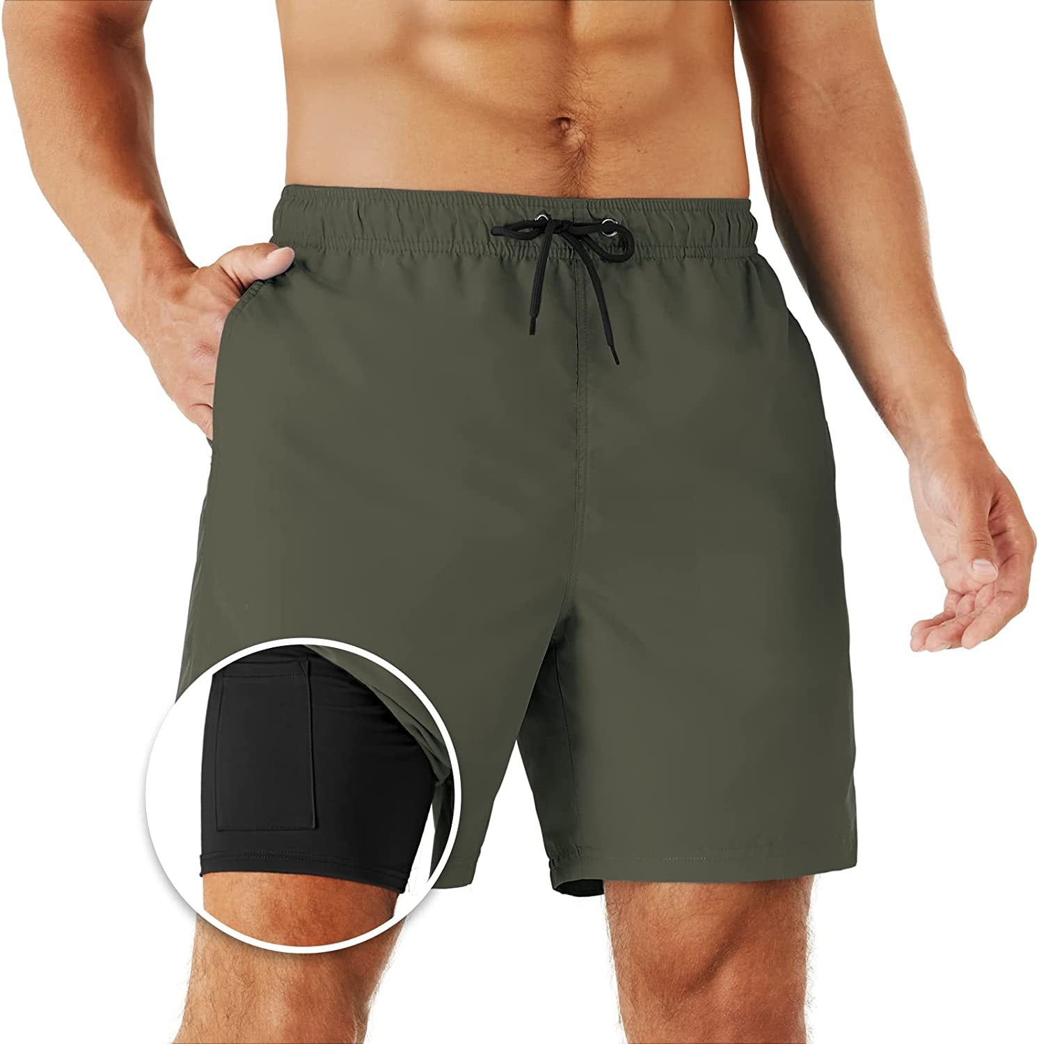 Anti-Embarrassment Quick-Dry Solid-Color Shorts