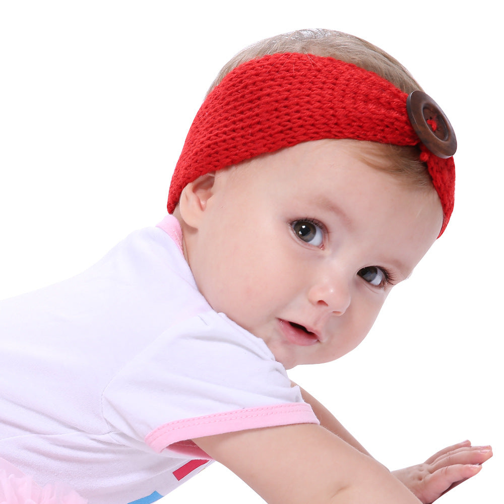 Knitted wool bunny ears headband
