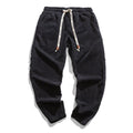 Loose-fit Elastic-waist Washed-look Chinese-style Casual Pants