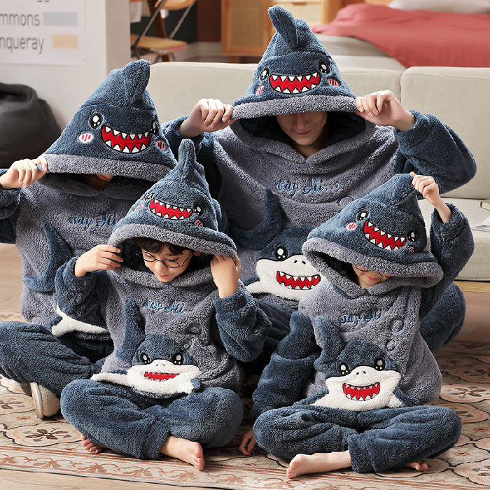Coral Velvet Cute Cartoon Thick Pajamas