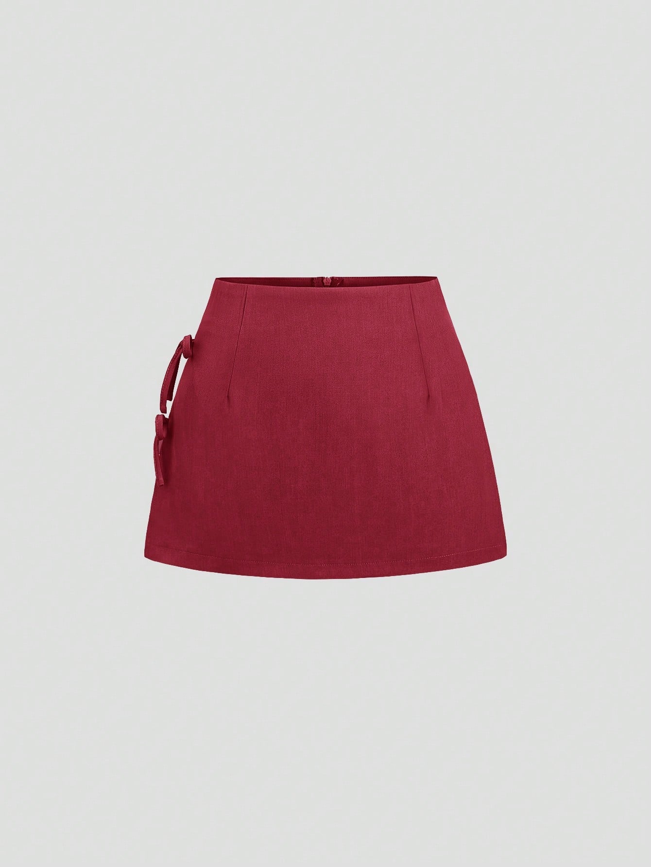 Bow-tied Sexy Slit A-line Mini Skirt