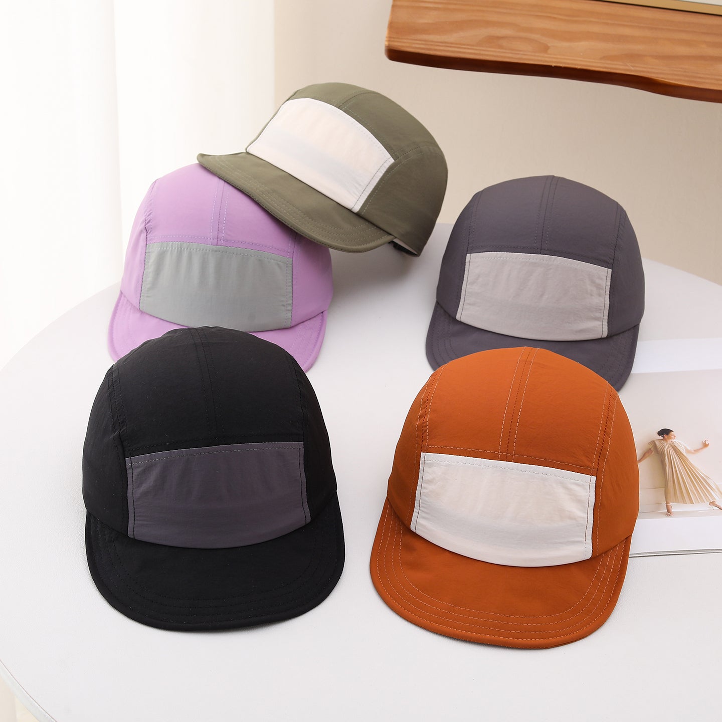 Men's Multi-color Adjustable Flat Brim Hip-hop Hat With Sun Protection, Quick-drying Soft Top, Versatile For Casual Wear, Suitable For Outdoor Sports, Hiking, Outings, And Shopping.