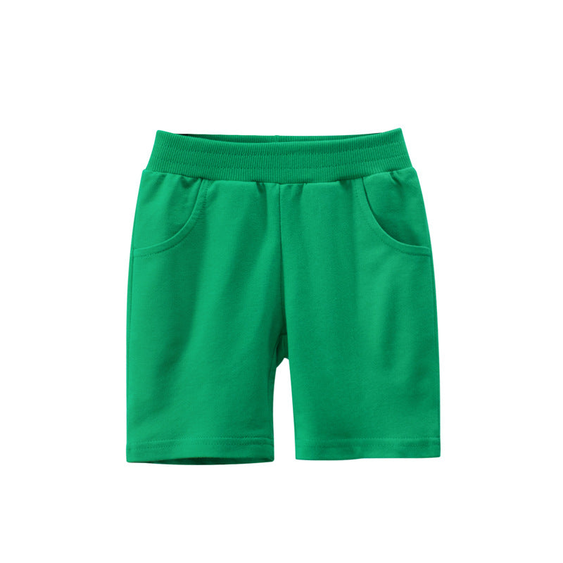 Fashionable Solid-Colored Cropped Pants For Boys