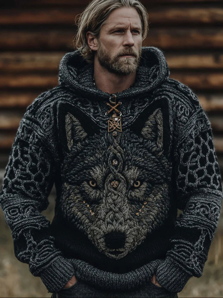 Men`s European And American-Style Autumn Winter Printed Hoodie With Graphic Print