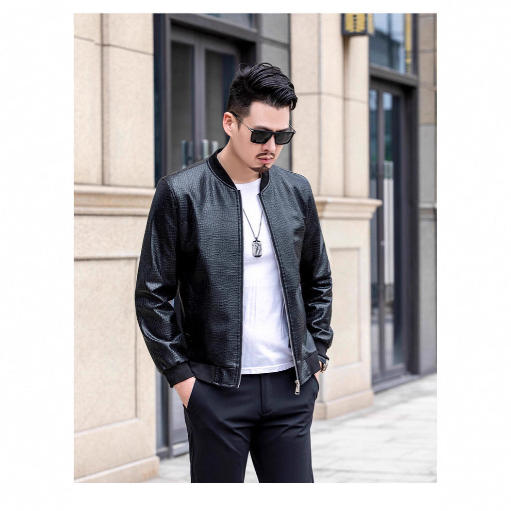Ice Crack Pattern Fleece Lined New Mens Jacket