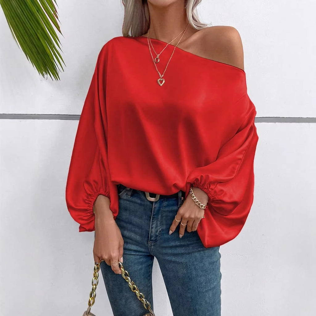 Off-shoulder Satin Blouse For Women