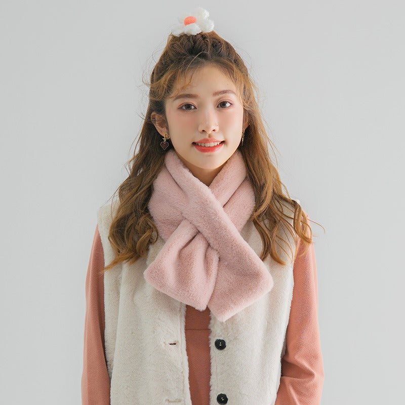 Versatile Cartoon Solid-Color Scarf