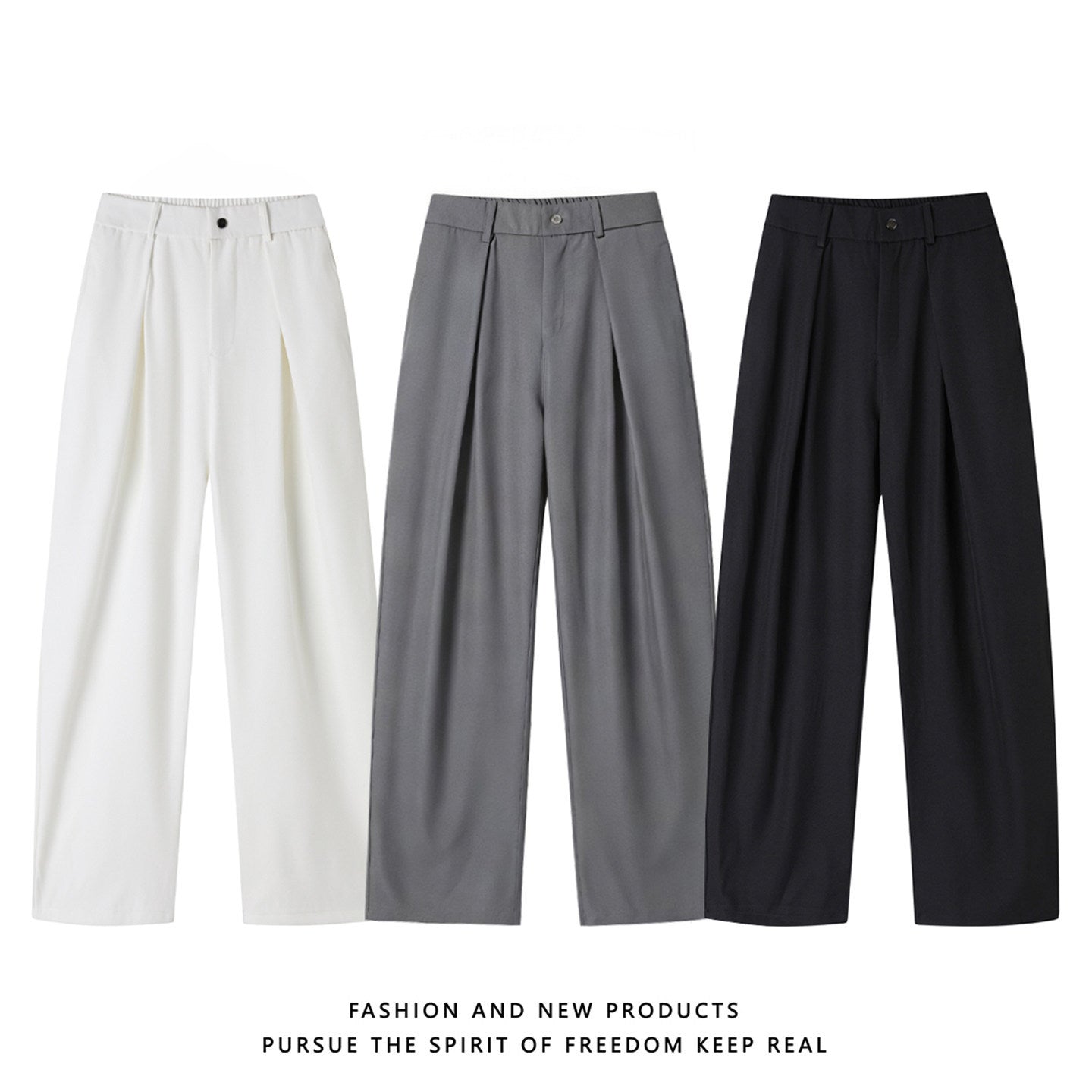 Men's Casual Three-Dimensional Pleated Trousers