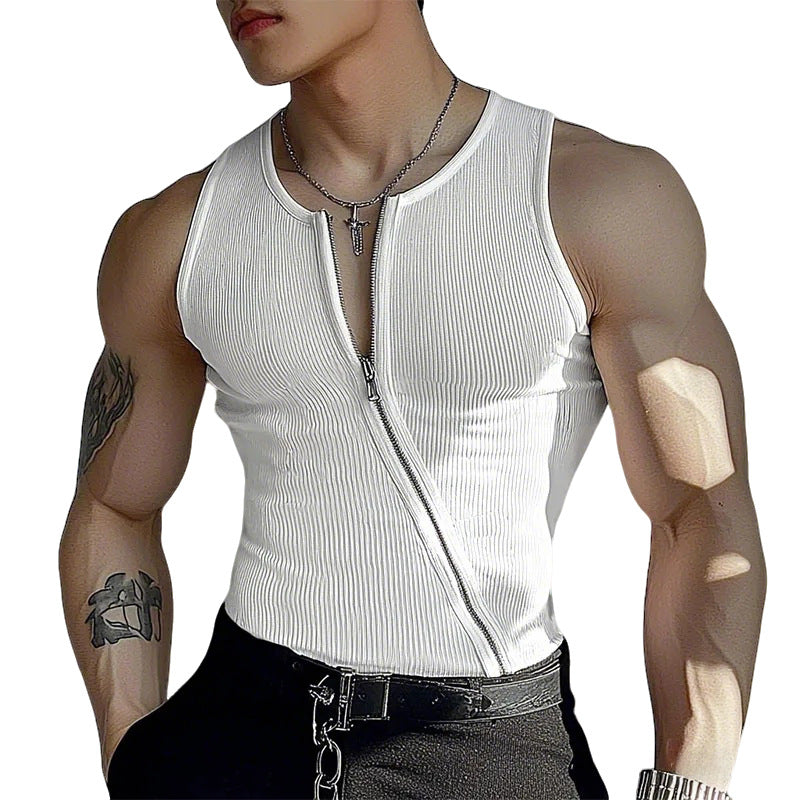 Men's Ribbed Full-Zip Pure Vest