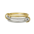 Three-ring Interlocking Full-diamond Zircon Ring