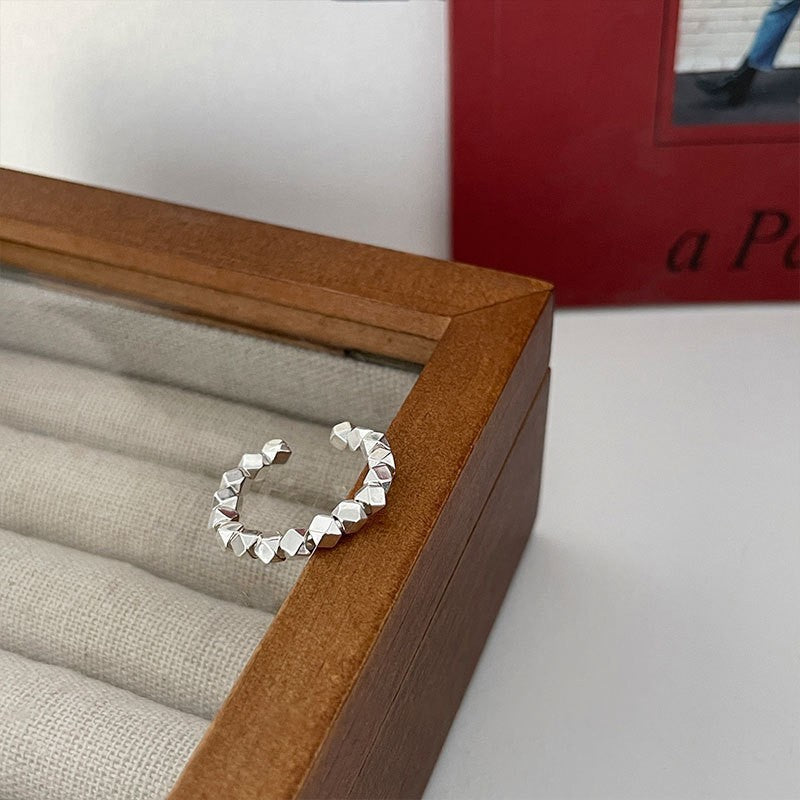 Minimalist Irregular 925 Silver Stackable Rings, INS Style Simple Plain Band, Modern Non-Tarnish Jewelry Gift For Her