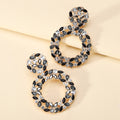 Luxury Elegant Two Tier Full Rhinestone Hollow Circle Statement Dangle Earrings For Women Party Prom Wedding Evening Daily Wear