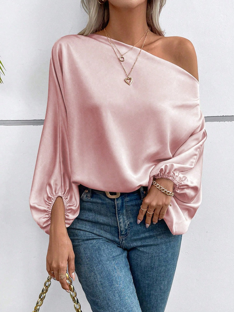 Off-shoulder Satin Blouse For Women