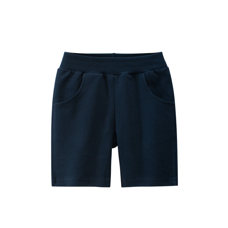 Fashionable Solid-Colored Cropped Pants For Boys