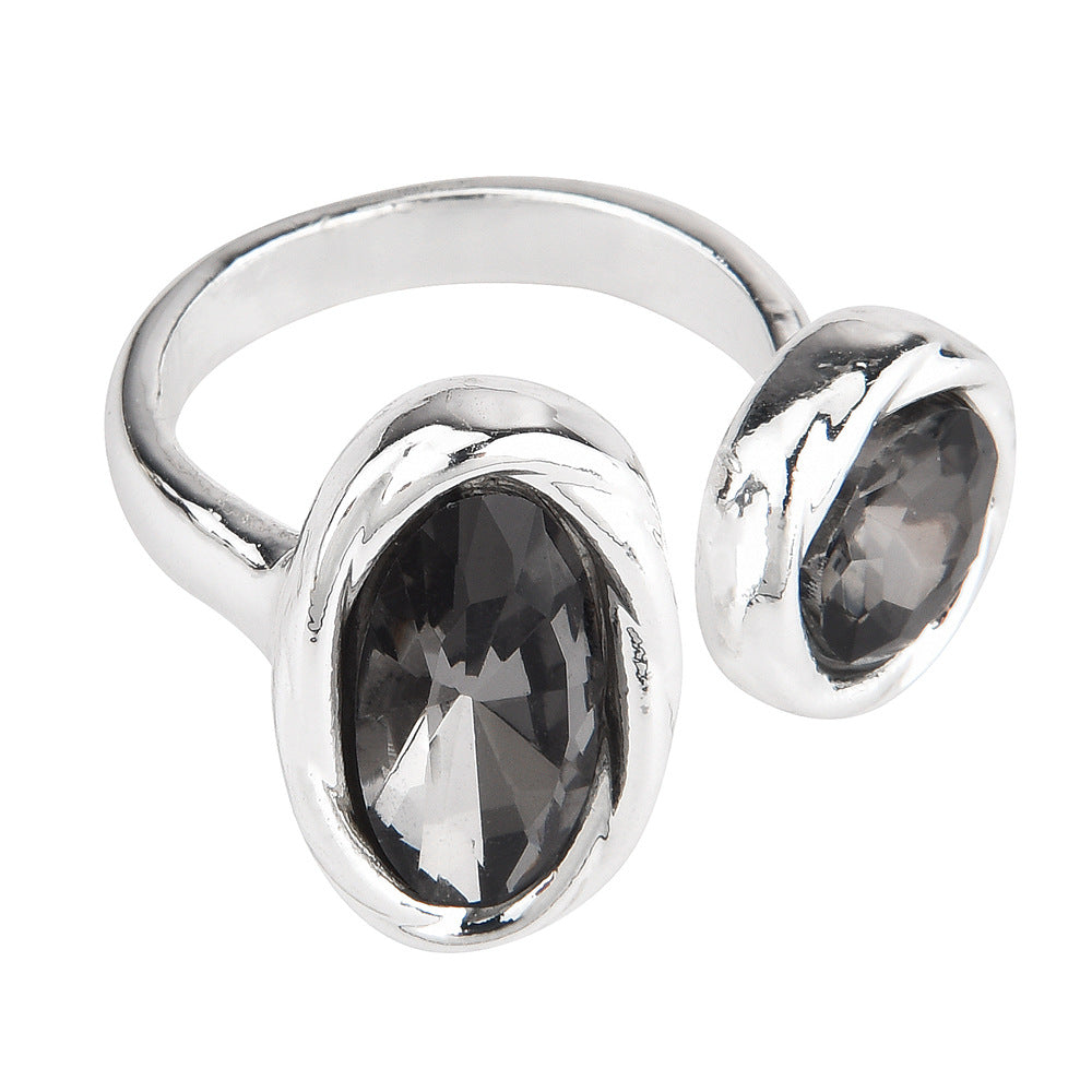 Retro Niche Design Gemstone Open Ring