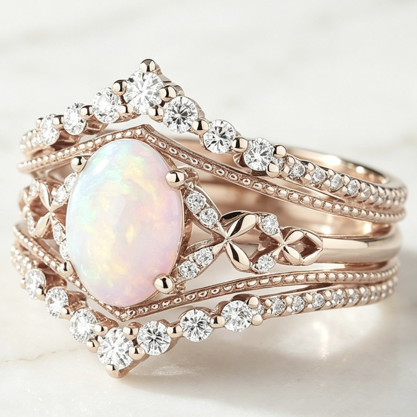 New Rose Gold Cross Couple Rings