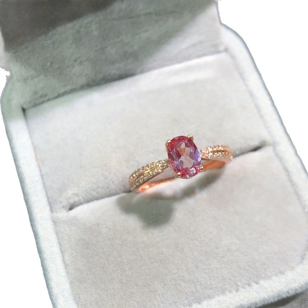 Colorfast High-end 18K Gold-plated Ring With Natural Amethyst