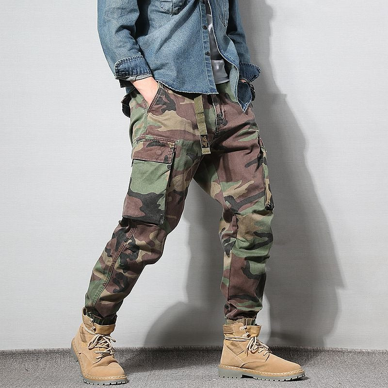 Fashion American Multi-pocket Cargo Pants Men