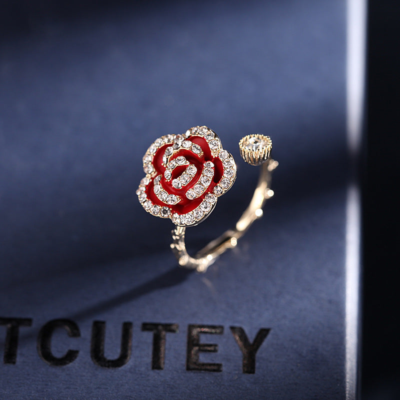 Retro-style Chic Jewelry Rhinestone-encrusted Ring