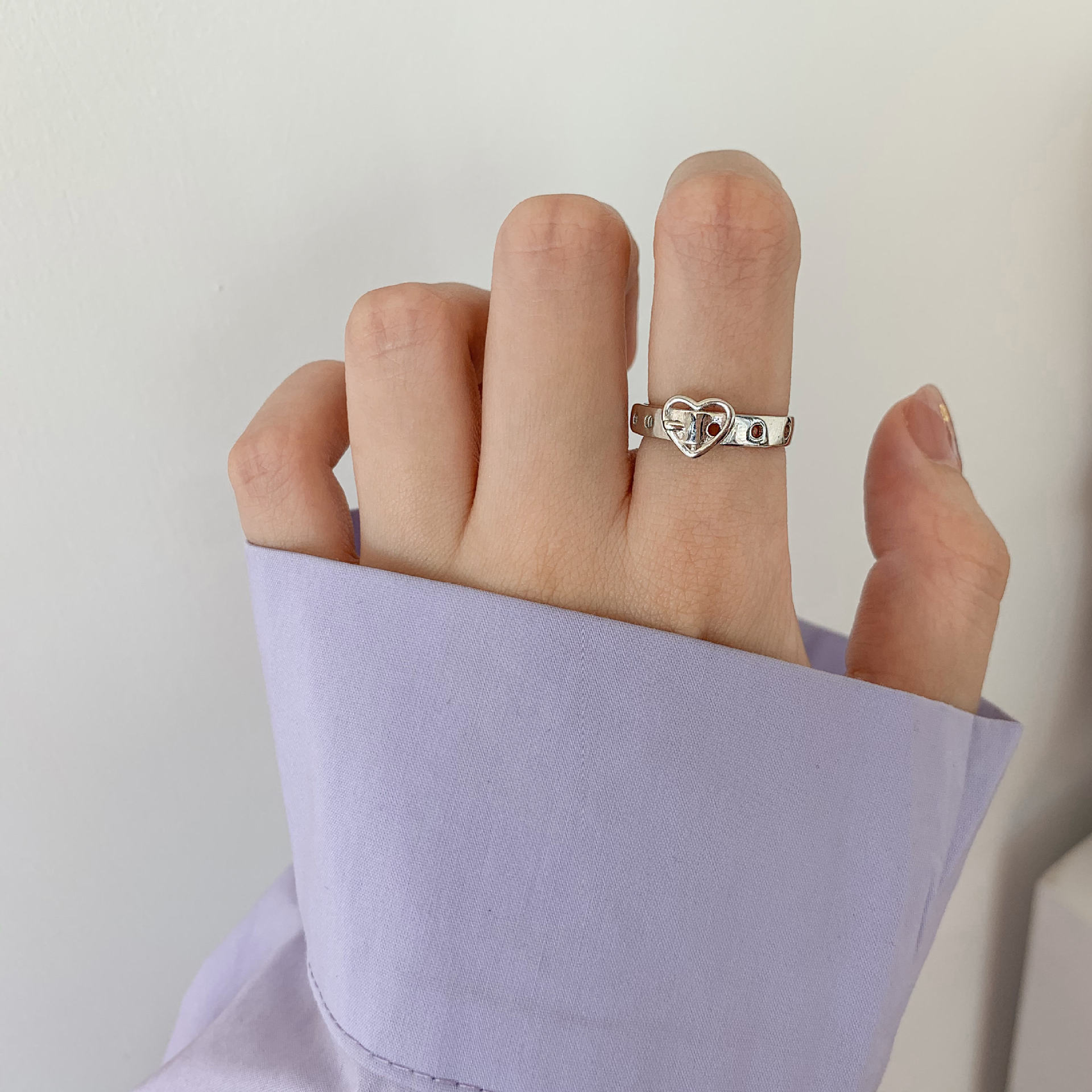 925 Sterling Silver Twisted Chain Open Ring