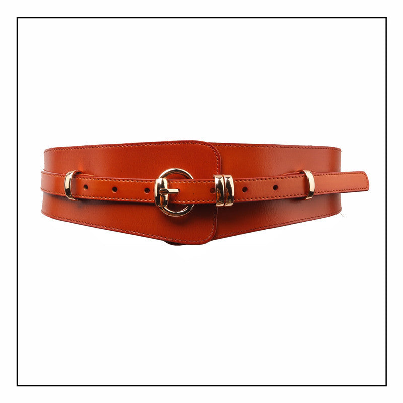 Fallwinter Fashion Coat With A Wide Waist Belt