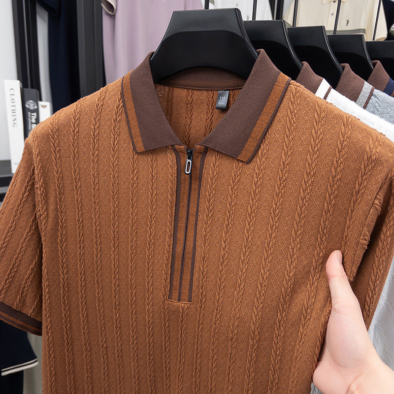 Men's Lapel Collar Short-Sleeve T-Shirt