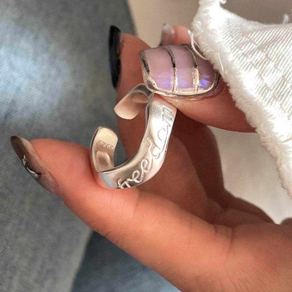 Women S925 Sterling Silver Ring, Minimalist High-End Non-Tarnish Vintage Jewelry