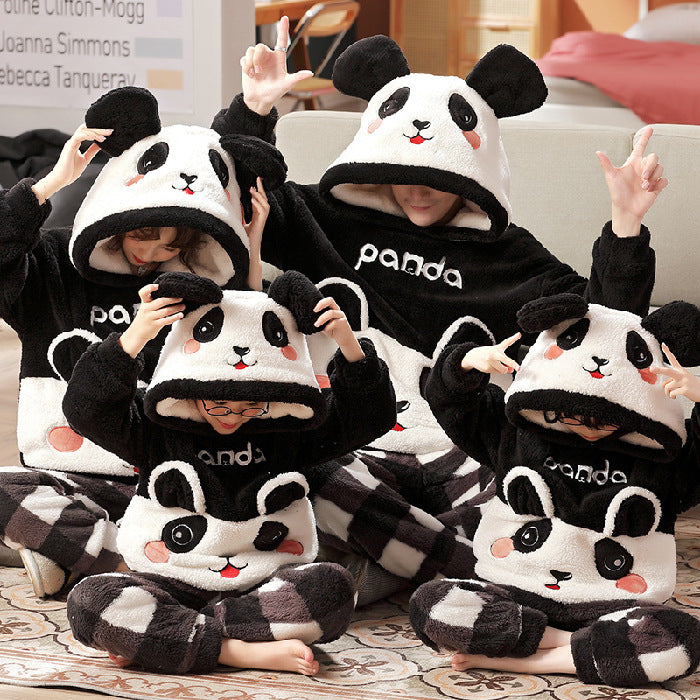Coral Velvet Cute Cartoon Thick Pajamas