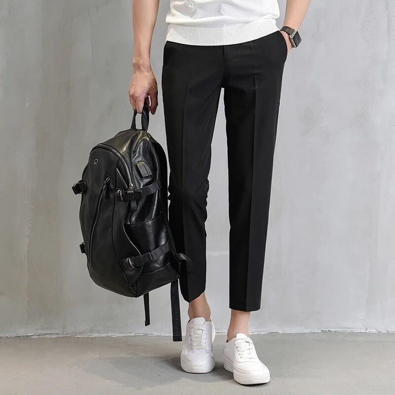 Cropped Suit Pants For Men Slim-fit With A Tapered Leg